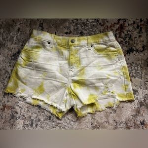 Aerie Yellow Tye-Dye Shorts